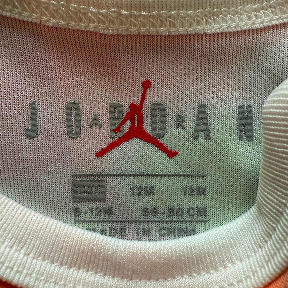 Nike Jordan 12mo Tie-Dye Bodysuit in Orange, Green, and Red - Picture 2 of 3